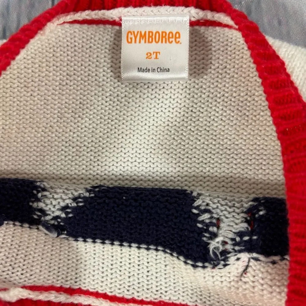 Gymboree Retro Cream Red Trim Puppy with Bow Cute Cottagecore Sweater 2T
